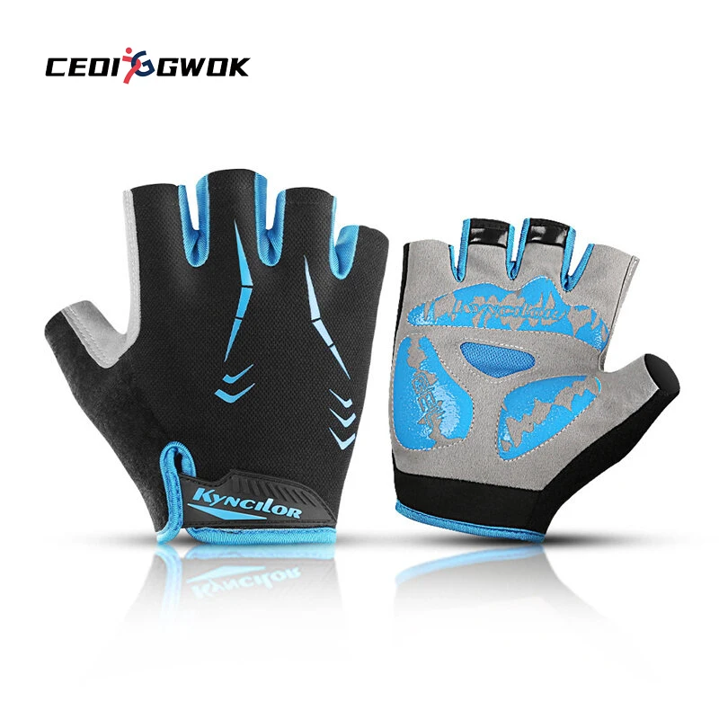 

CEOI GWOK High Quality Half Finger Gloves Sport Mountain Bike Bicycle Motorcycles Anti-skid Cycling Gel Gloves Red Blue Black