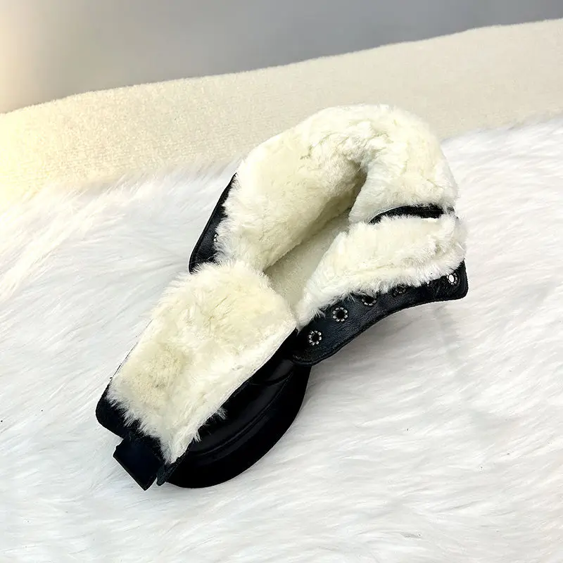 Женские зимние кожаные ботинки на платформе