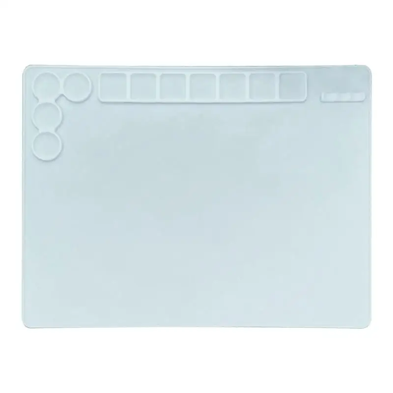 

Craft Silicone Mat Reusable Craft Pad With 11 Paint Holes Multipurpose Silicone Craft Sheets For Resin Molds Casting Molds