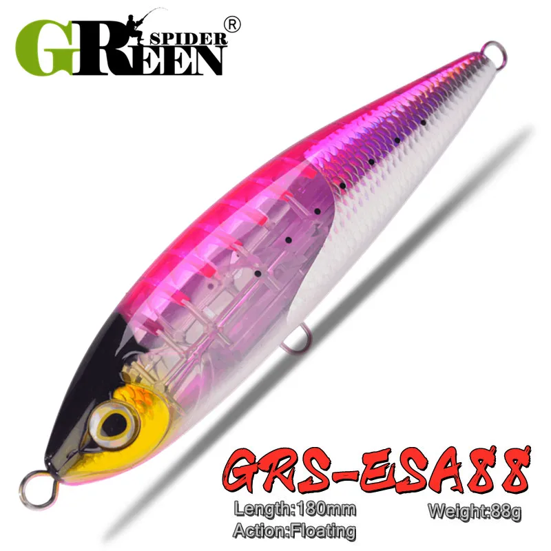 

GREENSPIDER Flash Flake Floating Pencil Fishing Lure 190mm 88g Seawater Isca Artificial Wobbler For Trolling Tuna Sailfish GT
