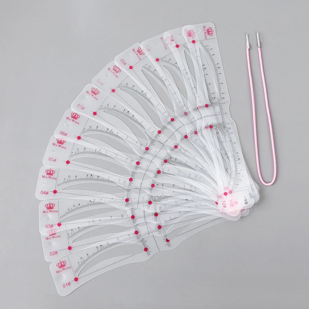 12-стильные Трафареты Для Бровей Съемные И Многоразовые Шаблоны Макияжа С