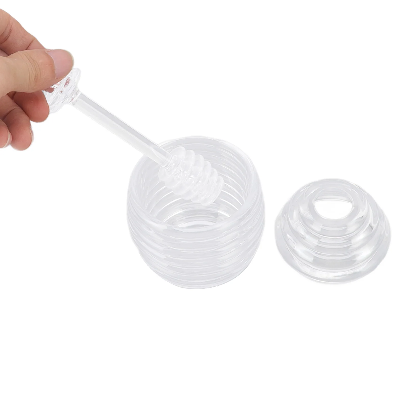 ZK20 Прозрачный горшок для меда пластиковая банка в форме пчелы с стержнем