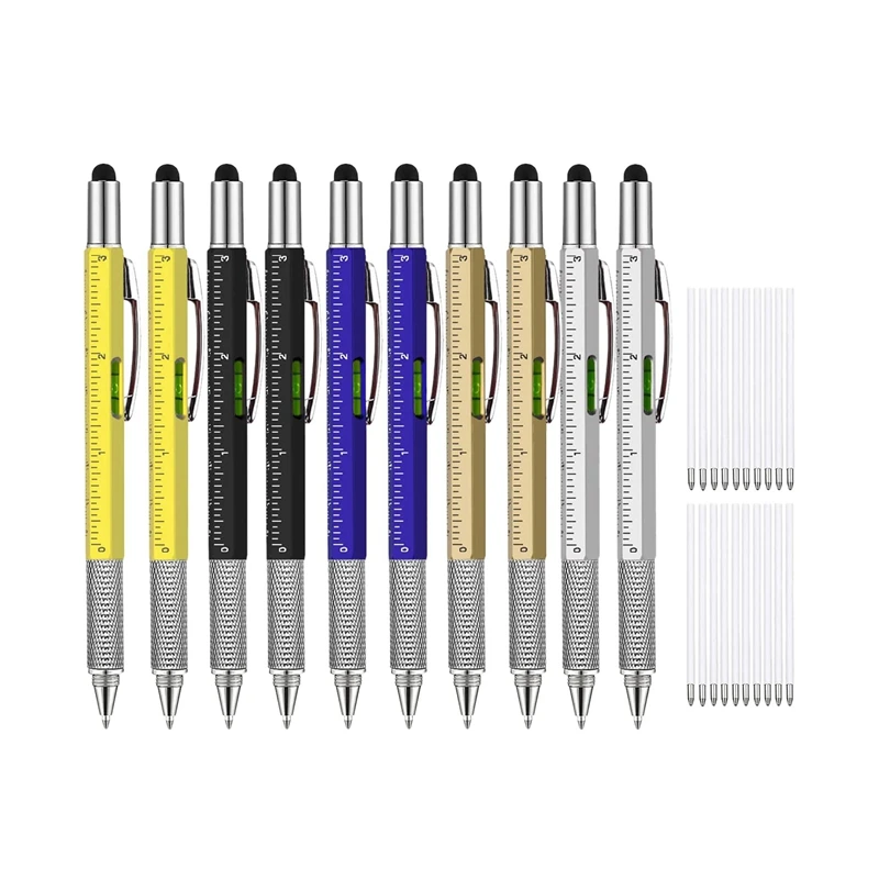 

10 Pcs 6 In 1 Multitool Ballpoint Pens Gift Tool Pen Personalized Pen Tool Gadget Pen Gift For Men On Fathers Day Gifts