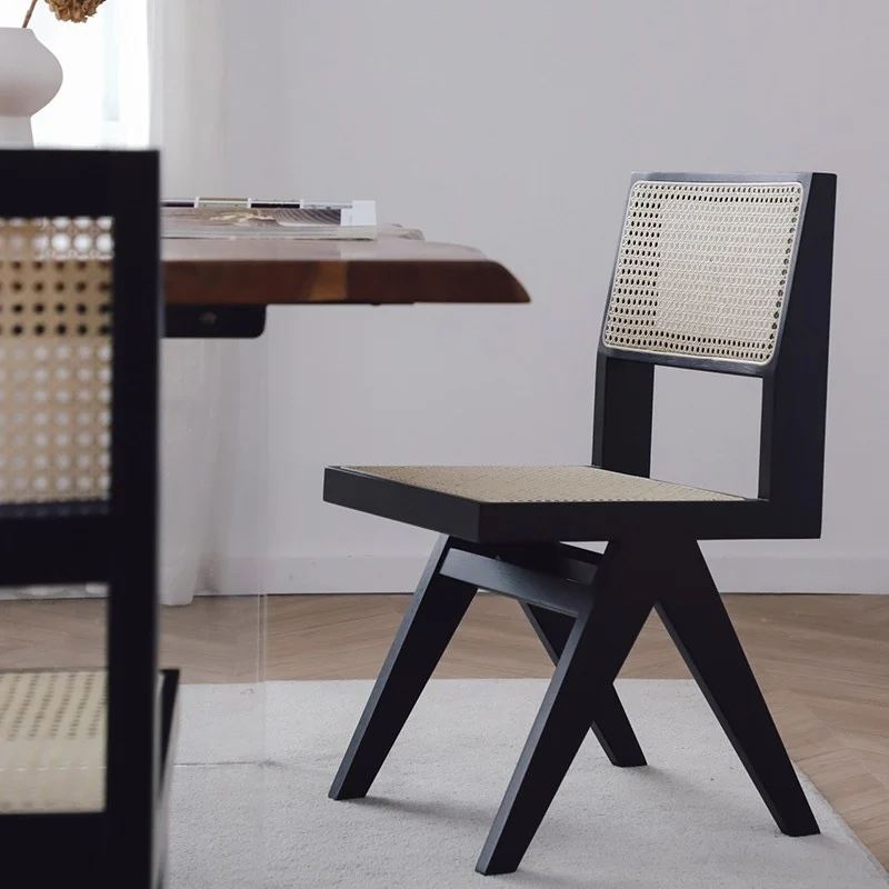Деревянный обеденный стул из ротанга, однотонный эргономичный стул для парикмахерской и пляжа, миниатюрные мобильные стулья, мебель для дома