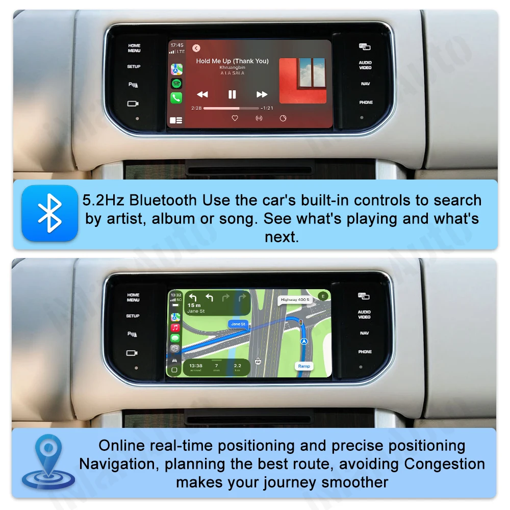 Фото Беспроводной CarPlay для Bosch Host Rover Discovery 5 Evoque Discovery Sport Jaguar XE XF с мультимедийным декодером Android Auto №4