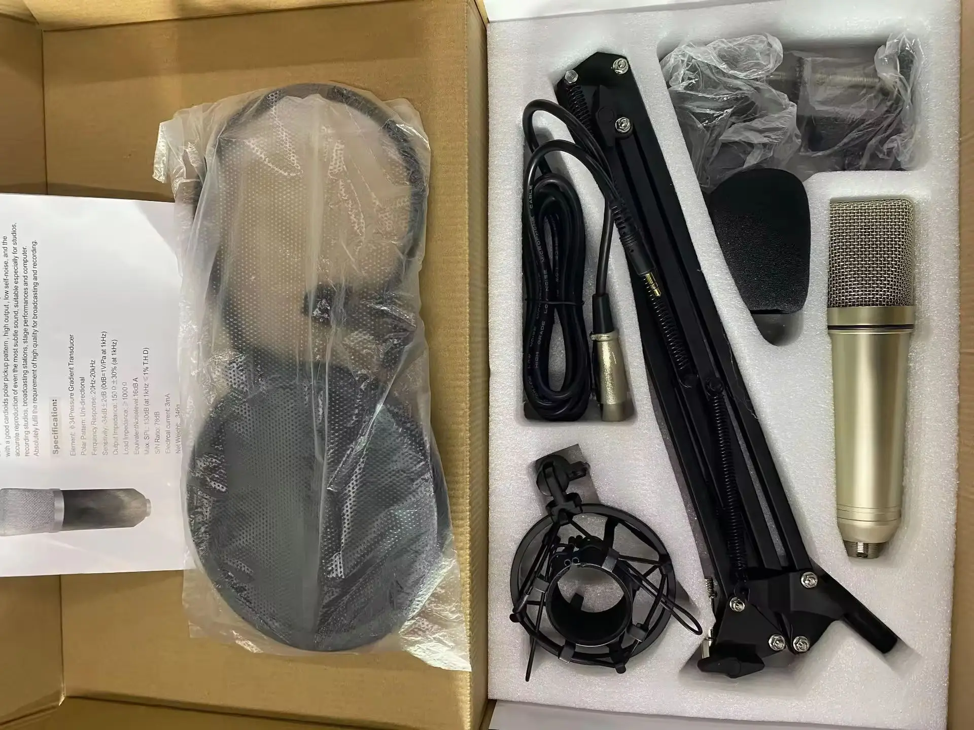 Высокое качество ROCK-U87 Студийный конденсаторный микрофон для записи звука