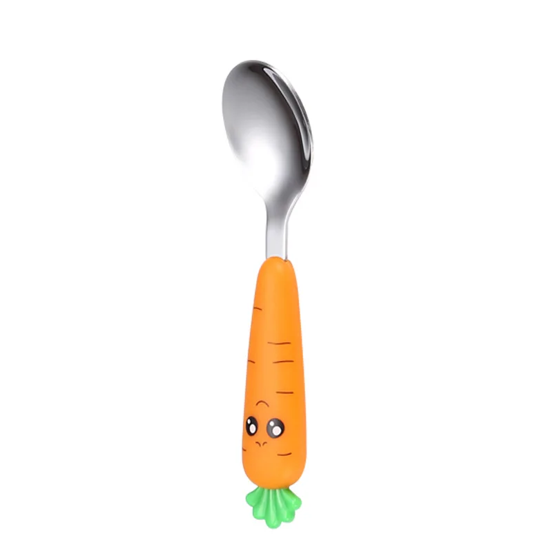 

Baby Gadgets Tableware Children Utensil Stainless Steel Toddler Dinnerware Cutlery Cartoon Carrot Baby Gadgets Feedkid