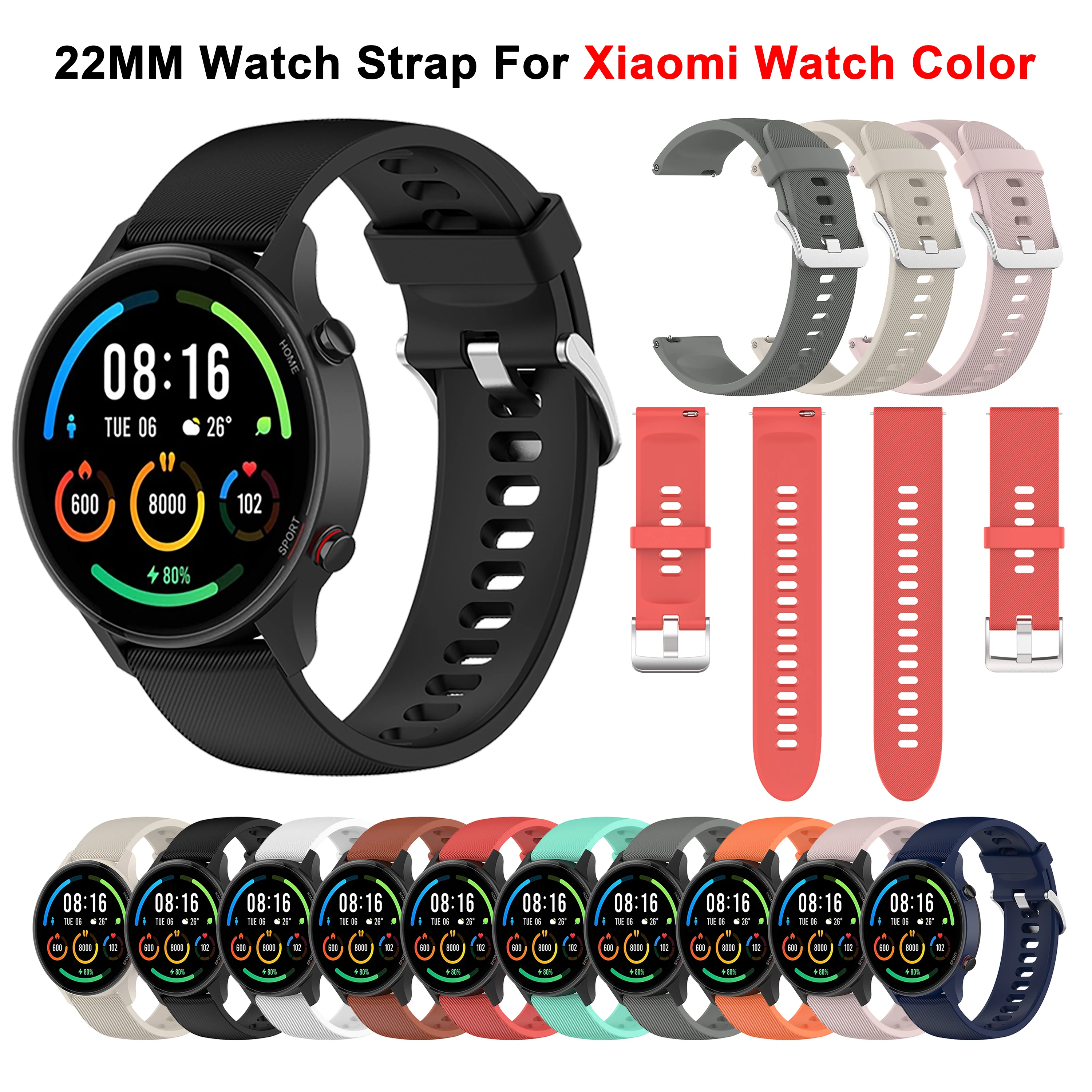 

22mm Official Strap for Xiaomi Mi Watch Color Sport Edition Smart Watch Band Silicone bracelet for Mi Watch Color 2 Watch correa