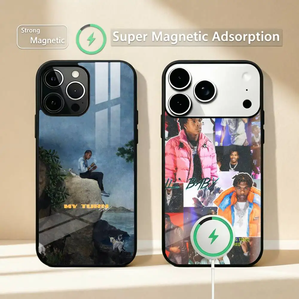 Фото Крутой чехол для телефона с уникальным дизайном в стиле рэпера L-Lil Baby для iPhone 17, 16, 15, 14, 13, 12, 11 Plus, Pro, поддерживает магнитную беспроводную зарядку №1