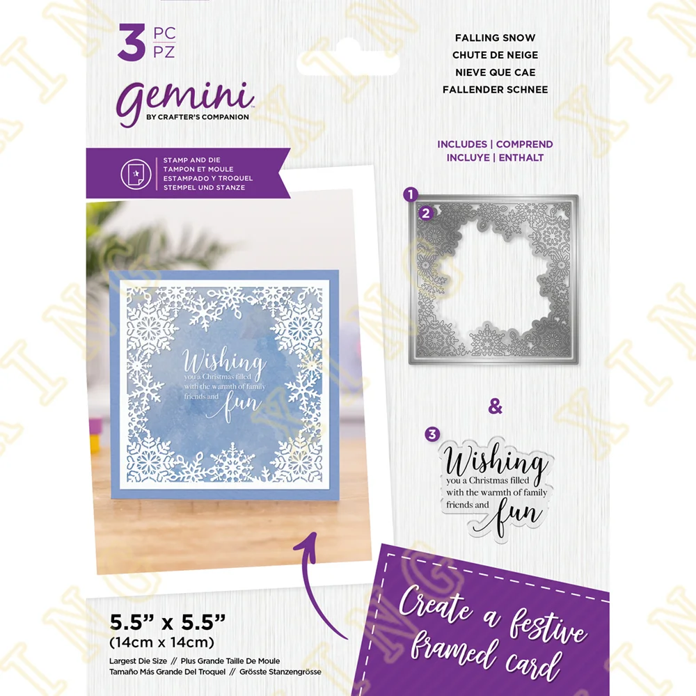 

Christmas Falling Snow Metal Cutting Dies and Clear Stamps for Diy Scrapbook Stamps Album Craft Paper Card Decoration Die Cut