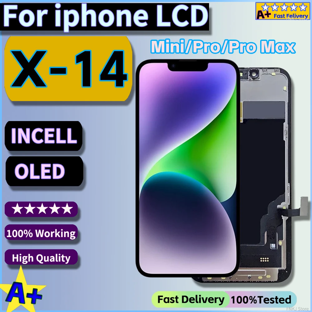 Фронтальный Дисплей Для iPhone XS 11 12 13 14 Pro Max Incell 3D Touch True Tone Полноэкранный Дигитайзер