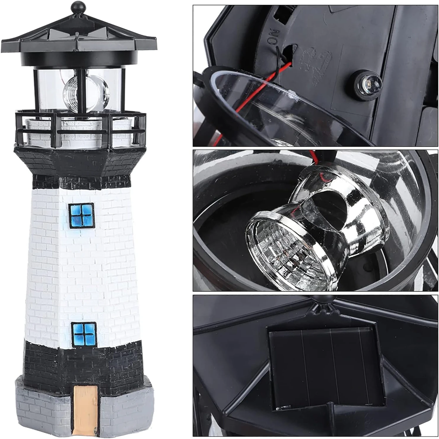 Stylish modern and mesmerizing solar-powered lighthouse to enhance your outdoor space. Illuminate surroundings with warm