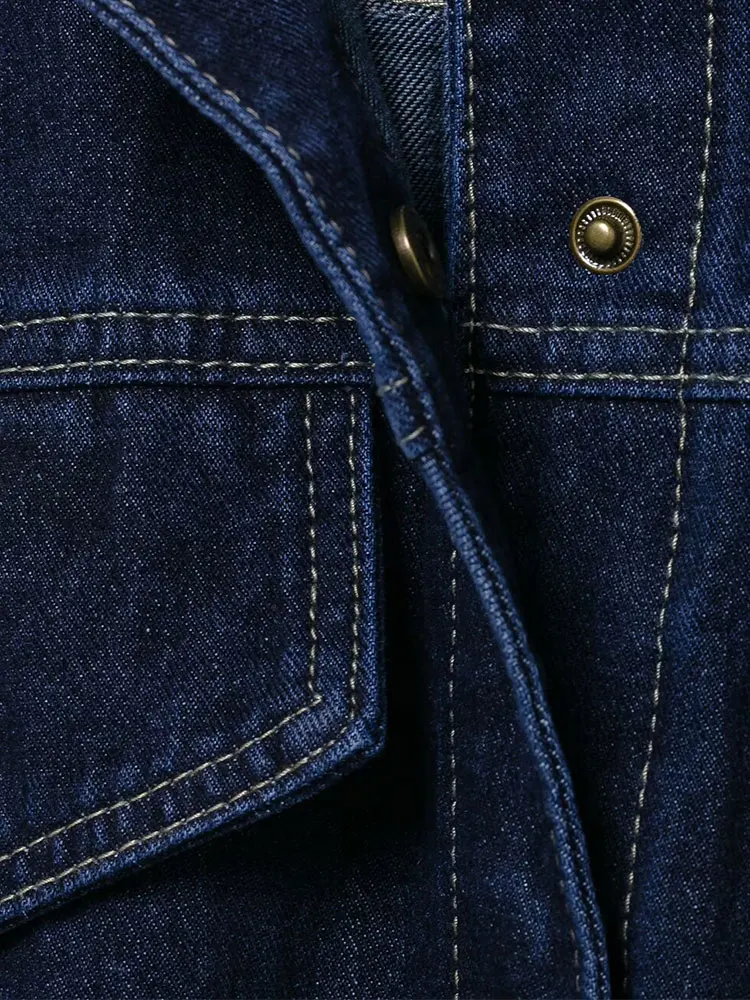 TRAF 2025 весенний повседневный шикарный женский костюм джинсовый однобортный