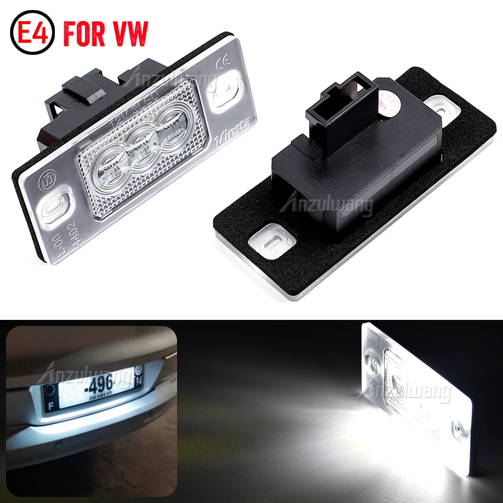 

2x White 18SMD 12V LED License Plate Lights Lamp for Porsche Cayenne 955 957 for VW Golf 5 Passat B5.5 5D Touareg Tiguan