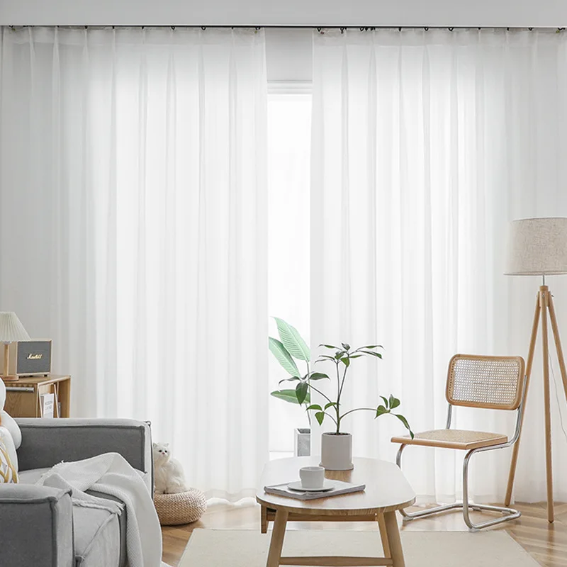 Белые шифоновые тюлевые шторы CDIY для гостиной роскошные прозрачные Занавески