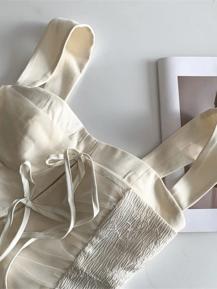 Женский топ на бретелях белый полиэстер