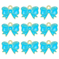 20pcs 1418mm enamel bow tie pendants blue fashion accessories earrings bracelet wedding charms for jewelry making diy necklaces