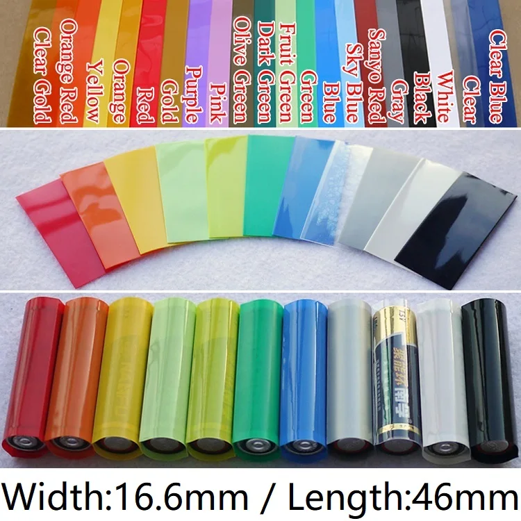 

50/200/500pcs AAA Lipo Battery PVC Heat Shrink Tube Width 17 Length 46mm Insulated Film Wrap Protect Case Pack Wire Cable Sleeve