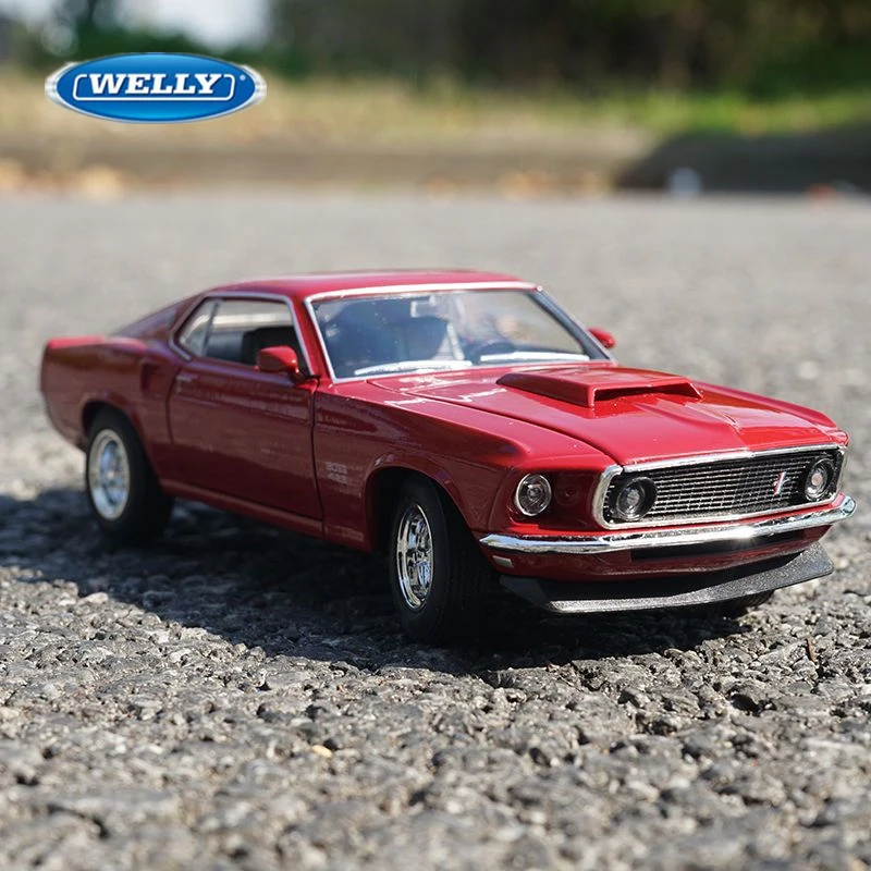 

WELLY 1:24 Ford Mustang Boss 429 Alloy Sports Car Model Diecast Metal Toy Racing Muscle Car Model High Simulation Childrens Gift