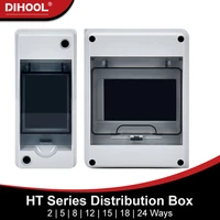 ht series outdoor waterproof electrical distribution box 25812151824 ways mcb switch pc plastic junction wire box ip65