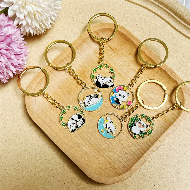 

New Panda Keychain Classic Keyring Car Key USB Pendant Exquisite Gift Cute Animal Metal
