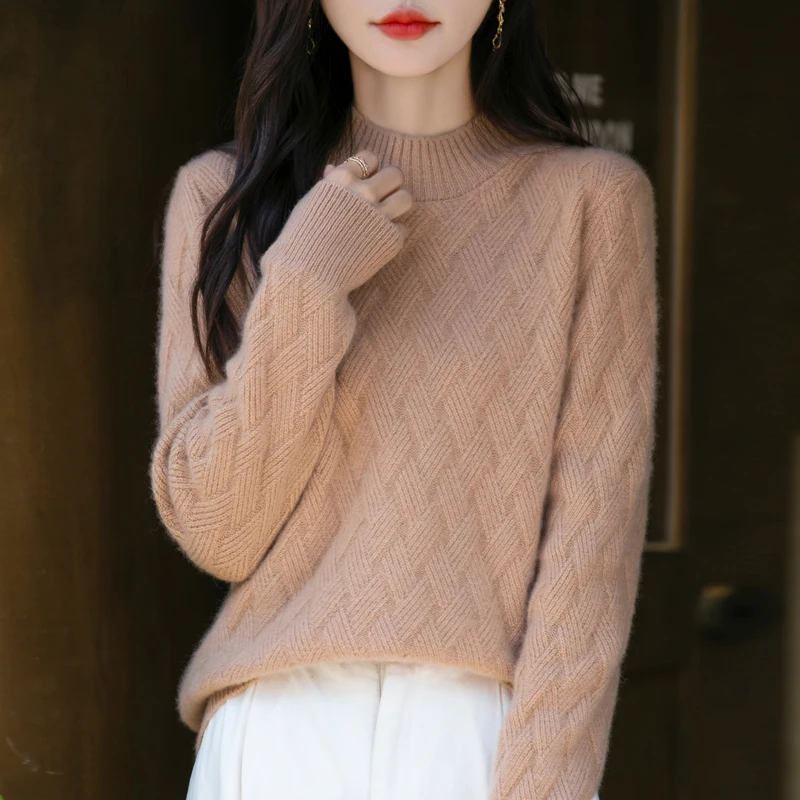 Новинка Осень-зима женский свитер из 100% мериносовой шерсти трикотажный теплый