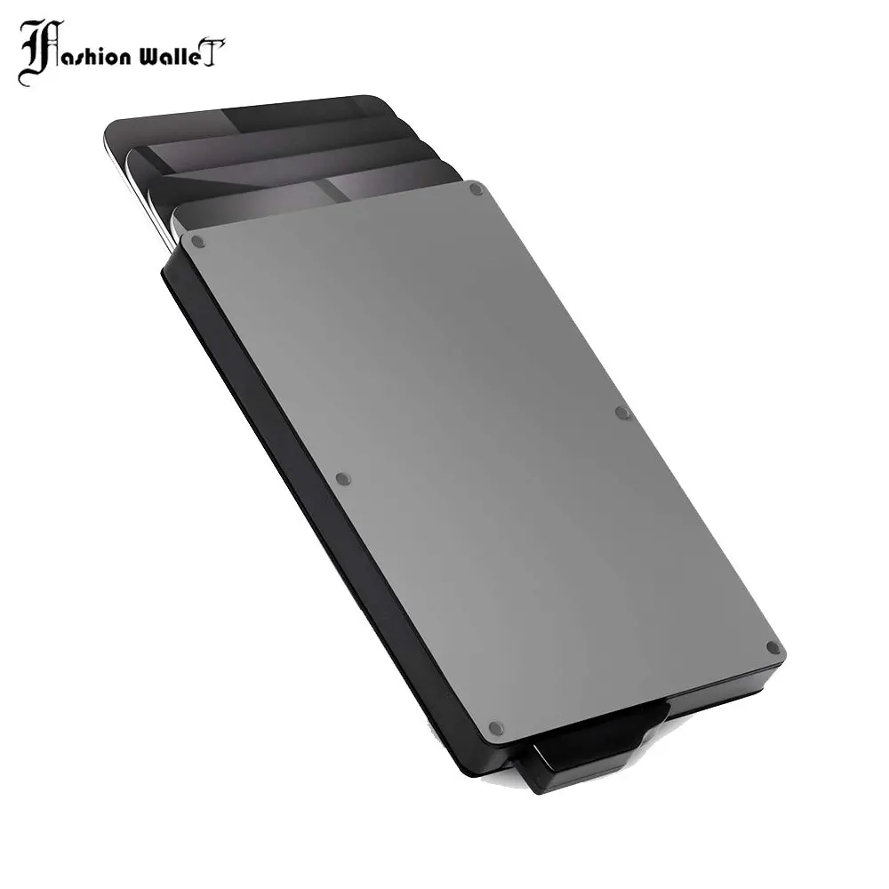 Credit Card Holder Case ID RFID Blocking Minimalist Slim Metal Automatic Pop Up Smart Men Wallet for Cards