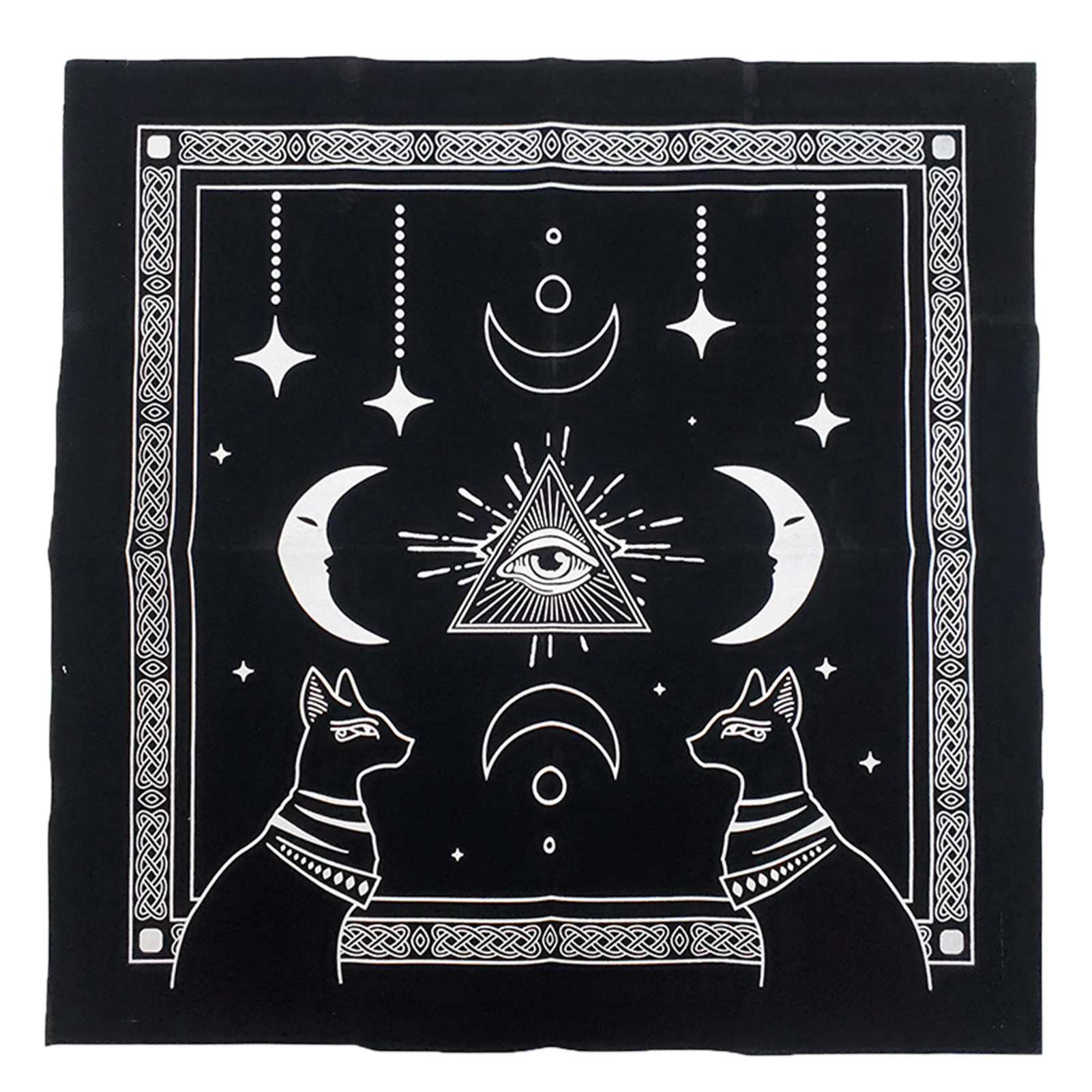 

Altar Cloth Tarot Card Cloth Tarot Tablecloth with Moon Star Eye Astrology Tarot Velvet Divination Board Game Cards Table Cloth