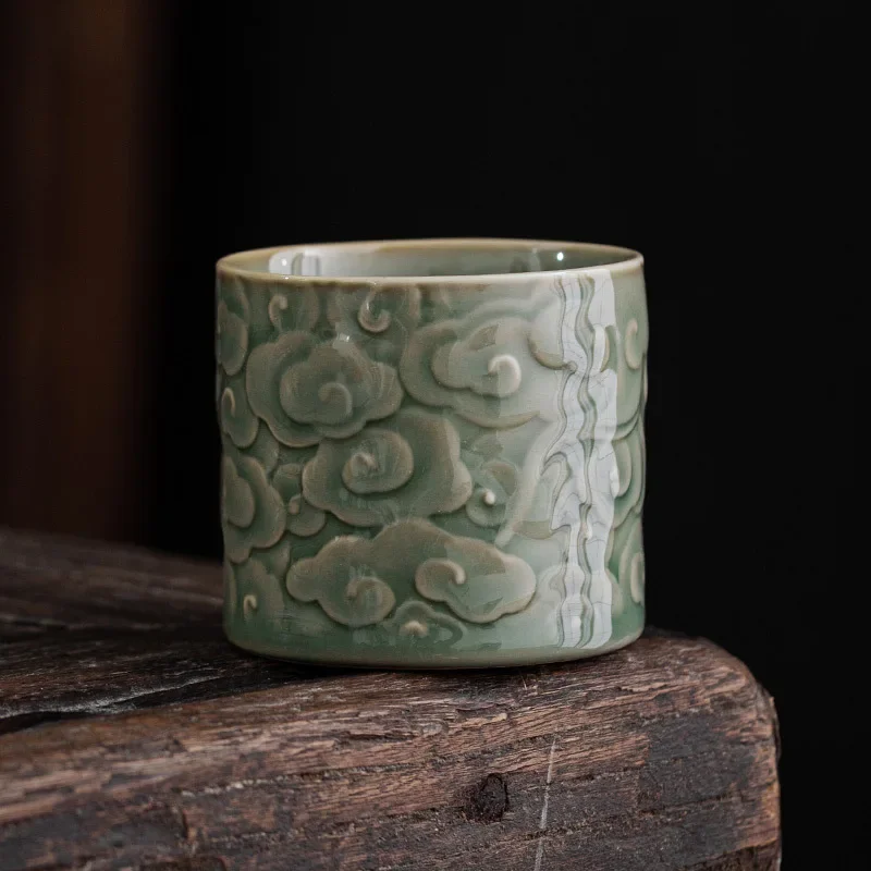 Yushang Xiangyun Master Cup Чайный сервиз с одной чашкой Retro Yue Kiln Celadon