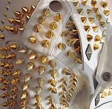 50 шт./лот 8*13 мм серебряные острые сверху винтовые шипы в стиле панк-рок пули