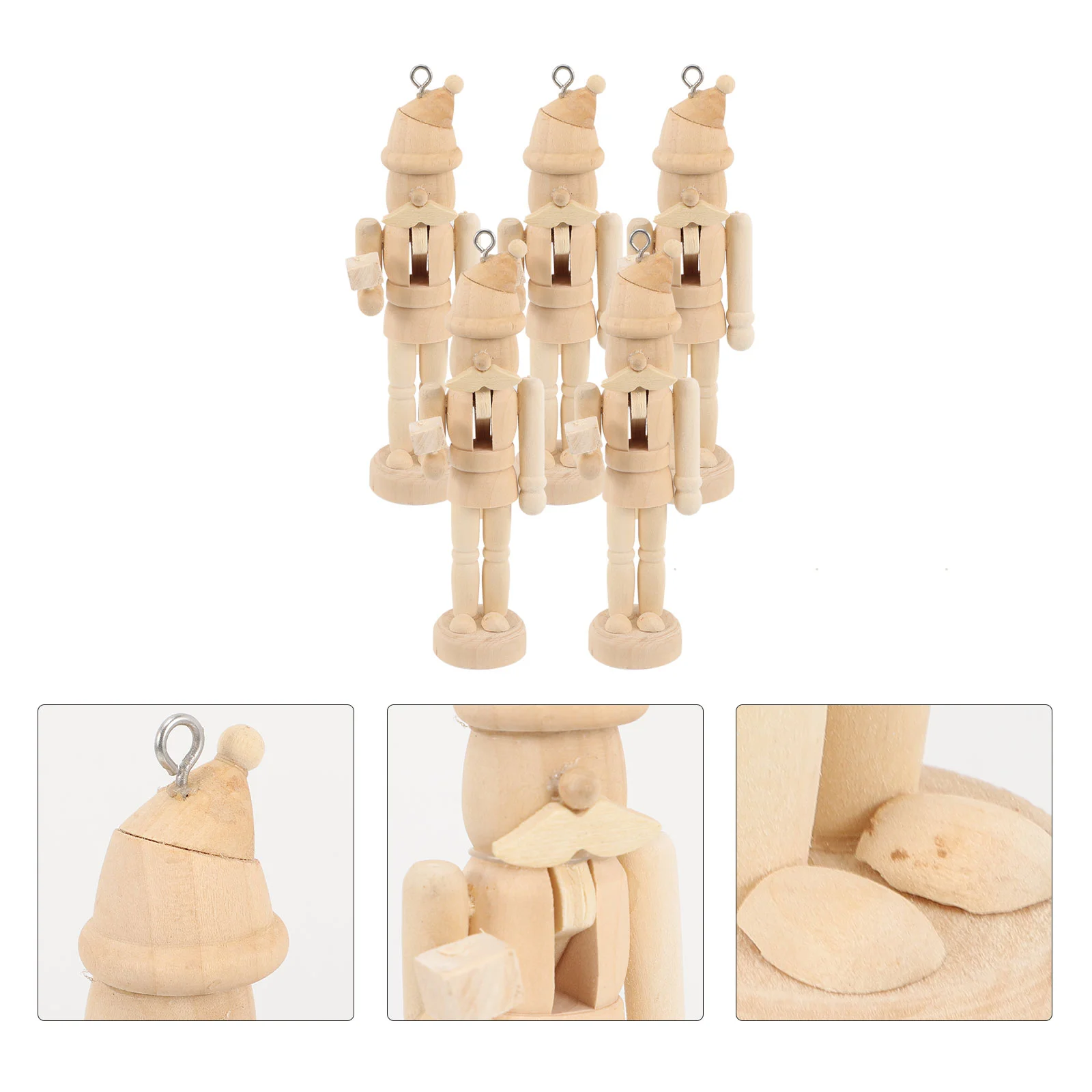 

Nutcracker Crafts Walnut Soldier Blank Wood Unfinished Adorn Painting Ornaments Figures Wooden