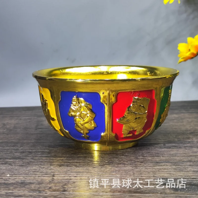 Антикварная медная чаша Восемь бессмертных