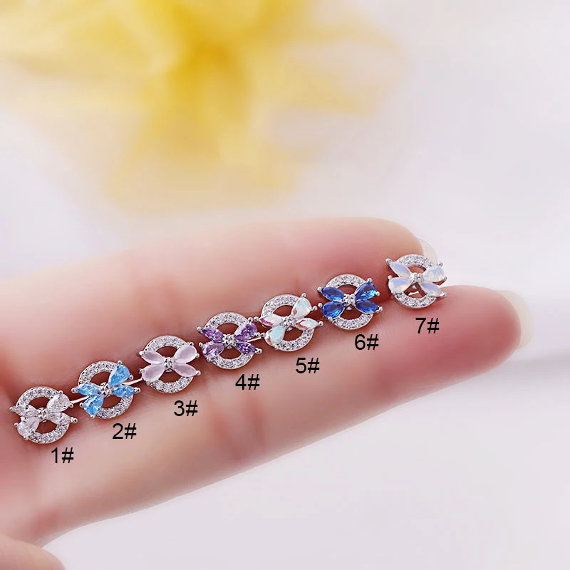 

1Pc Gold Silver Colour Butterfly Stainless Steel Ear Piercing Jewelry Cartilage Helix Tragus Rook Lobe Stud Earring