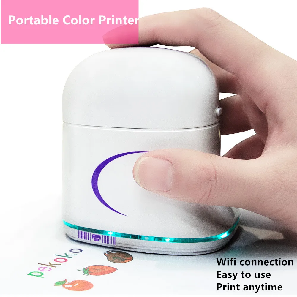 

PEKOKO Handheld Portable Color Printer Mini DIY Tattoo Logo Label Wireless Connection With Android/iOS Phone
