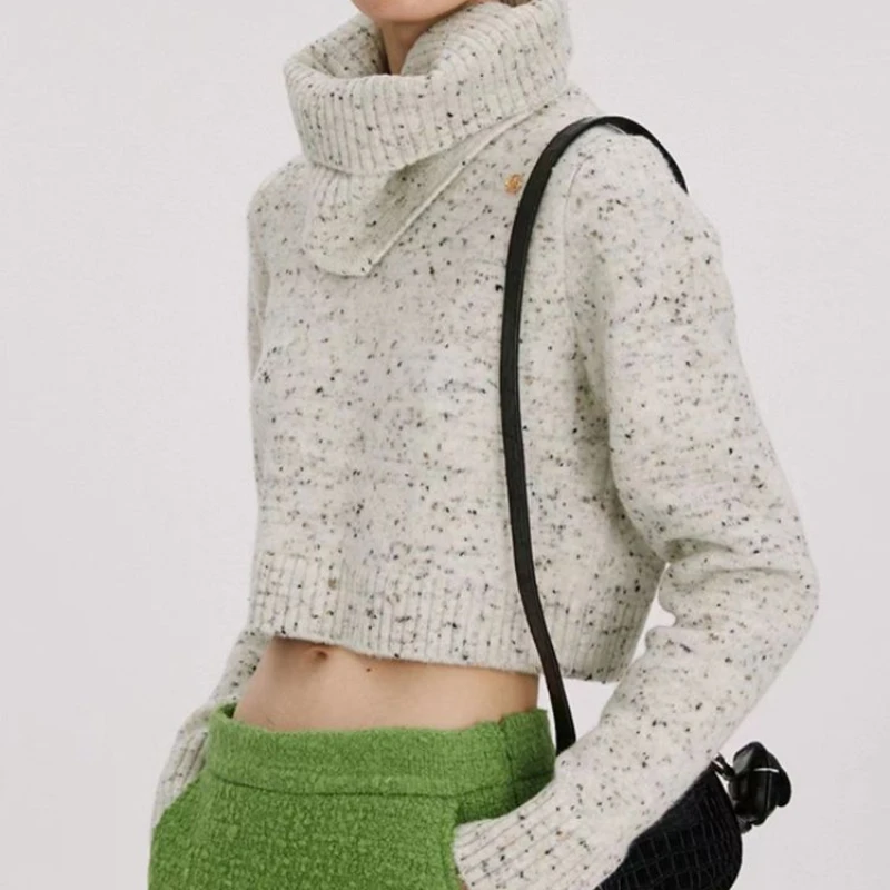 

Women Wool Blend Vintage Turtleneck Sweater Long Sleeve Female knit Pullover sweater