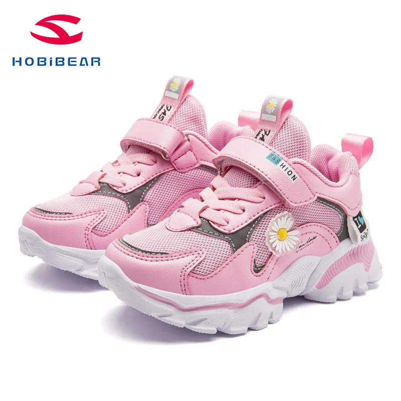 

Boy Child Sneaker HobiBear Children's Shoes 2022 Tiger Year Spring New Girl Sports Korean Fashion Flower Mesh Single