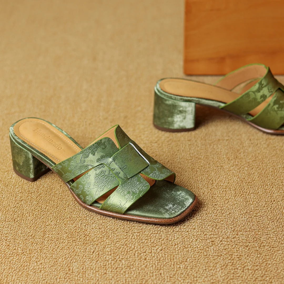 Сандалии женские из воловьей кожи узкий ремешок плетеные открытый носок без