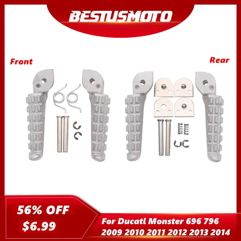 

Motorcycle Left Right Front Rear Footrests Foot Pegs For Ducati Monster 696 796 2009 2010 2011 2012 2013 2014