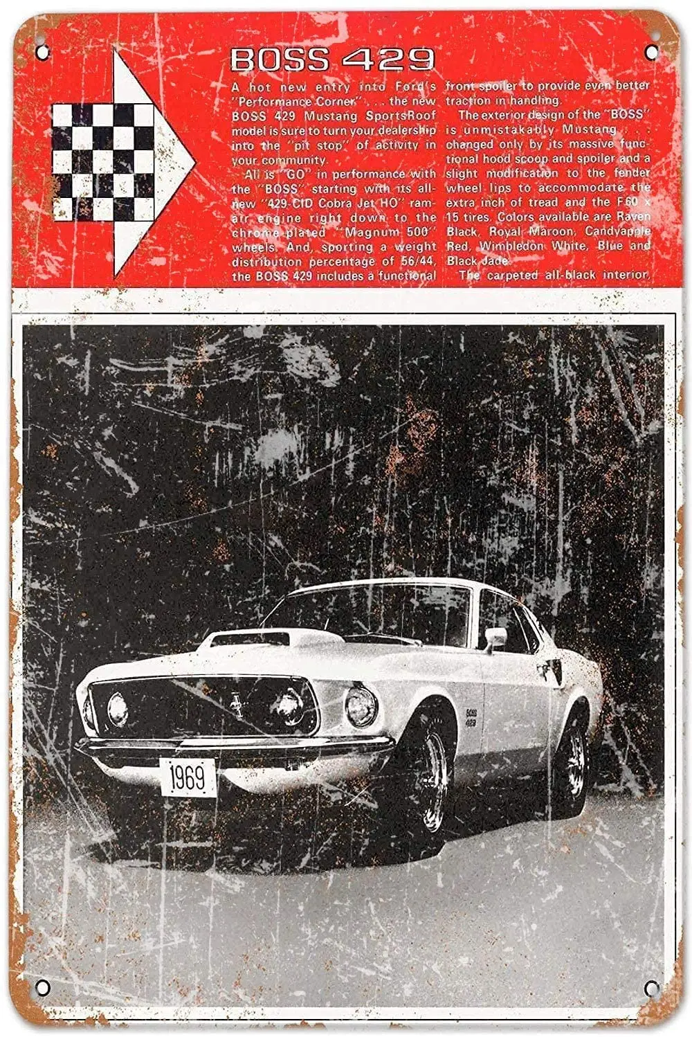 Mustang Boss 429 бар забавный жестяной знак настенный Декор для дома художественный
