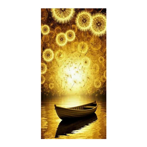 Алмазная живопись Fullcang Закат одуванчик лодка
