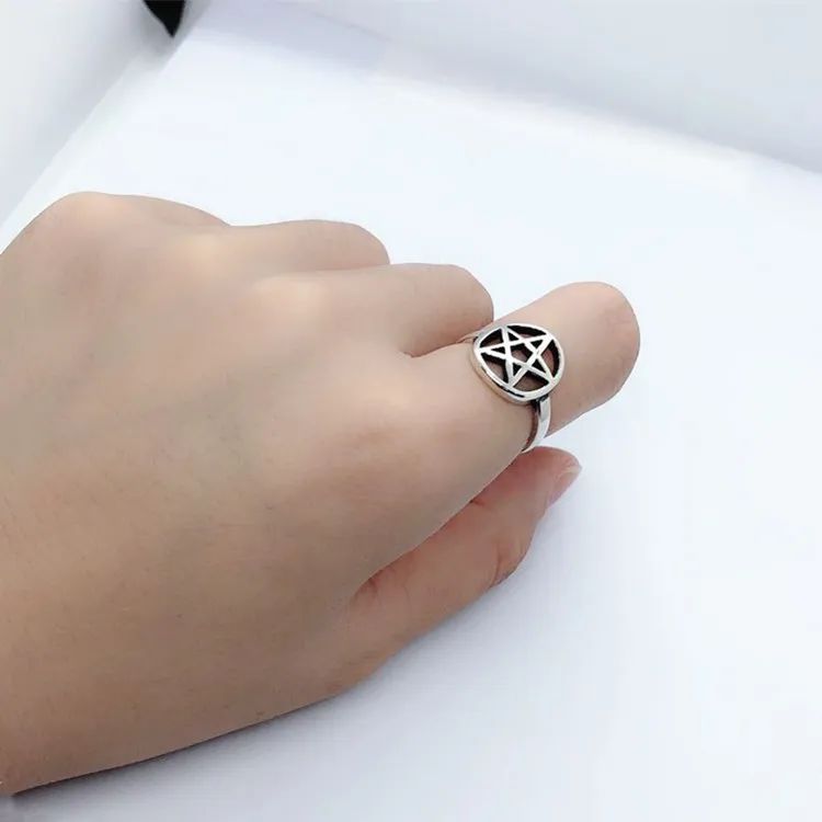New Trendy Personality Punk Star David Rings For Women Lady Resizable Size Party Jewelry Charm Gifts