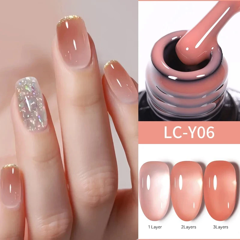 Фото LILYCUTE 7 мл Blood Red Желейный гель-лак для ногтей Молочно-белый телесный розовый полупрозрачный пудинг Soak off Зимний маникюр Nail Art УФ-гель №2