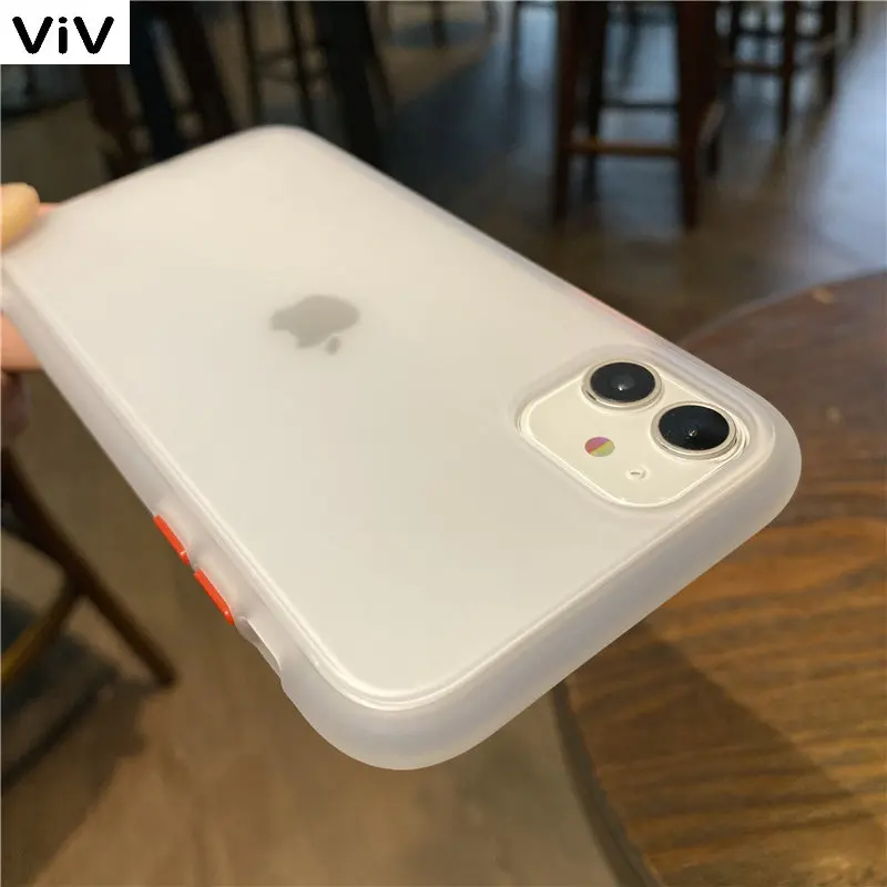 

Простой белый противоударный силиконовый чехол для камеры для iphone 13 12 Pro Max 11 Xs XR 14 7 8 Plus SE, матовый защитный чехол для мужчин