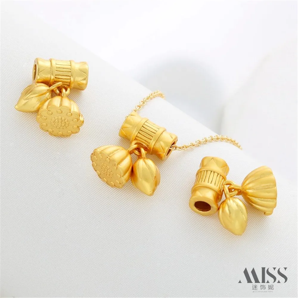 18-каратное позолоченное матовое золото два мира Лотос Понг сердце лотоса бочонок