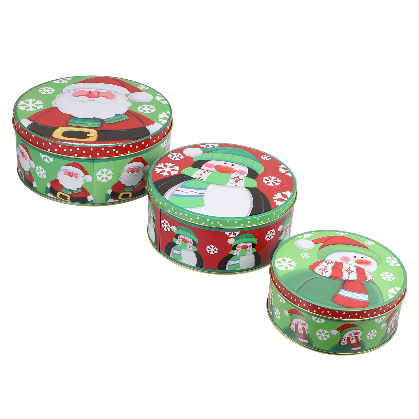 

Christmas Tins Storage Candy Boxes Cookiebox Gift Biscuit Tin Holders Lids Jars Treat Xmassmall Mini Lid Holiday Containers