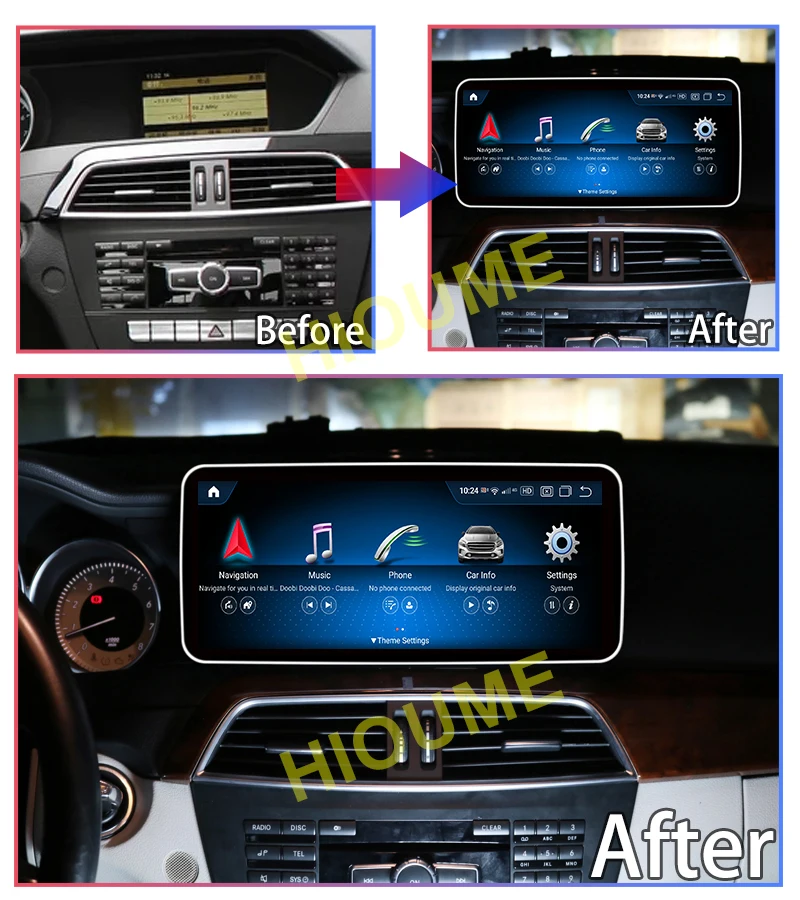 Автомобильный мультимедийный плеер Qualcomm 12 5 дюймов Android 11 GPS радио для Mercedes Benz C V
