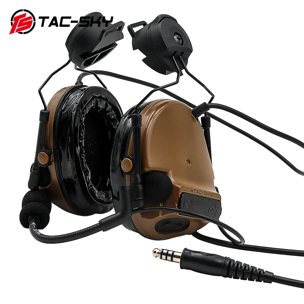Фото Тактическая гарнитура TAC-SKY Outdoor Hunting TACSKY III с силиконовыми амбушюрами для охоты и защиты слуха от шума. №2