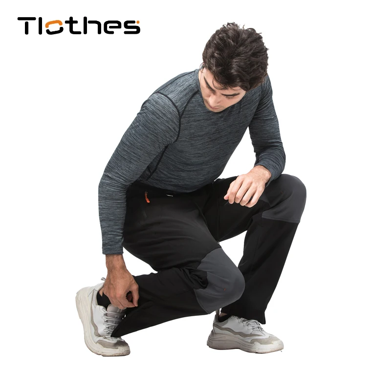 

Winter Fleece Hiking Pants Men Clothing Outdoor Sports Elastic Waist Patcwhork Trousers Fishing Camping Pants Mens Zipper Split