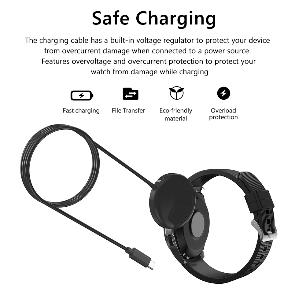 

100 см Тип C часы зарядное устройство Стенд 5 в 1A Замена для Samsung Galaxy Watch 3/4/5/5PRO Active 1/2 Gear S2/3/4 Универсальный