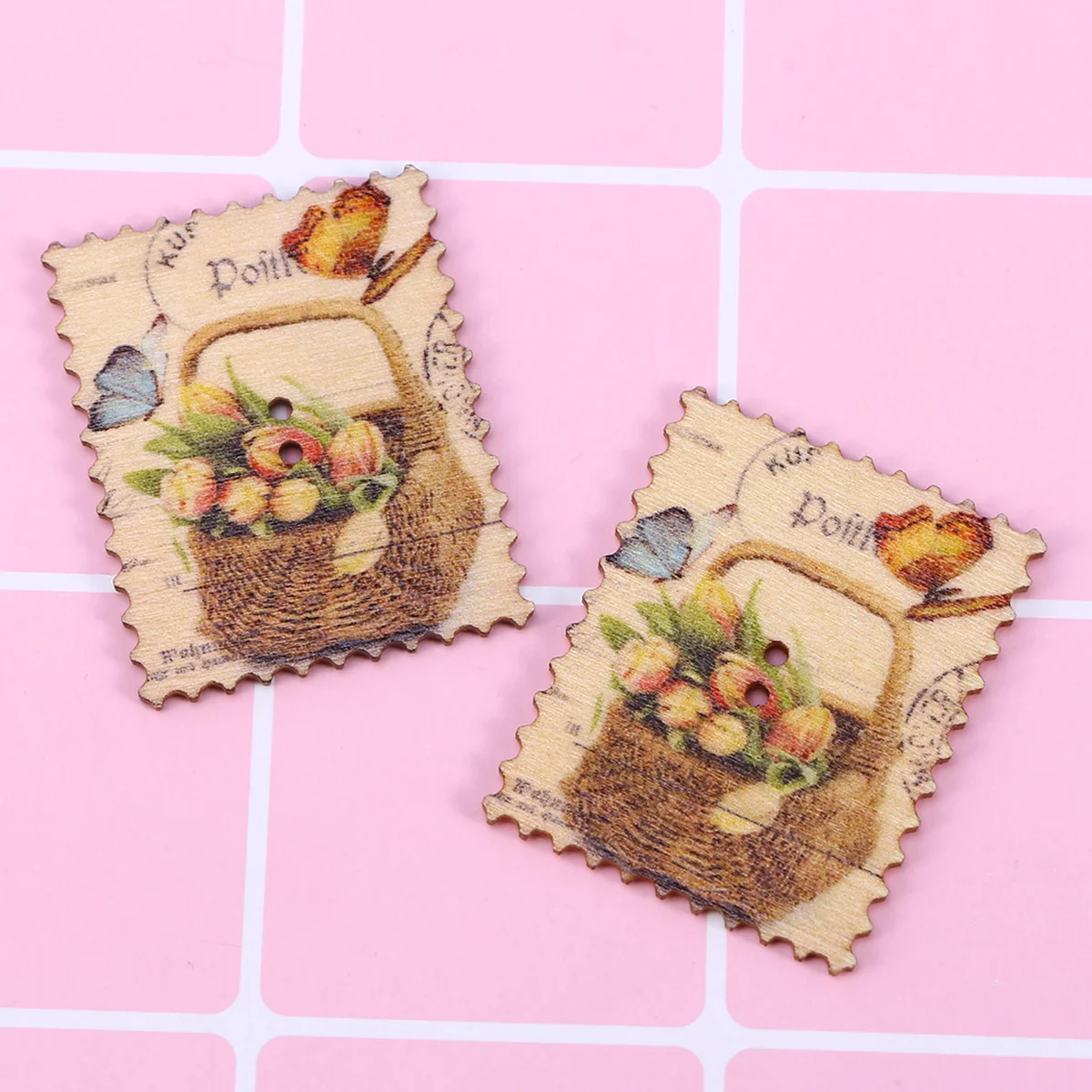 

Buttons Button Wooden Wood Sewing Diy Stamp Vintage Decorative Shaped Craft Knitting Cartoon Hole Pattern Flower Crafts Baby